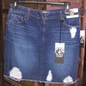 Black Daisy Jean Skirt